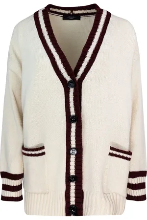 Max Mara Cardigans, female, , Size: S Oversized V-Neck Cardigan with Button Closure