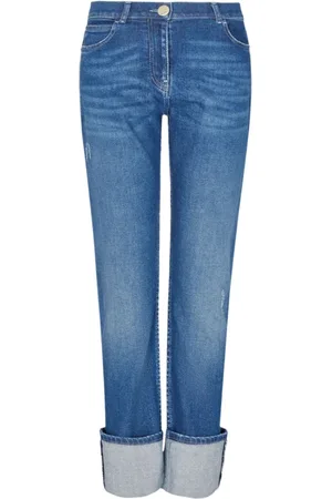 Giorgio Armani Straight Jeans, female, , Size: L Stylish Ubj9 Trousers for Men