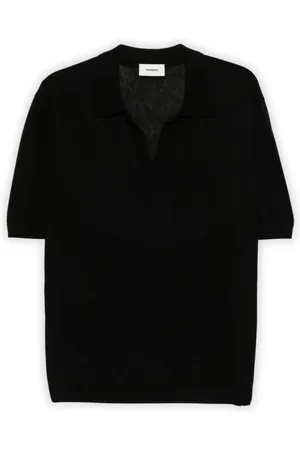 A PAPER KID Polo Shirts, male, , Size: L Fine Knit Polo Shirt