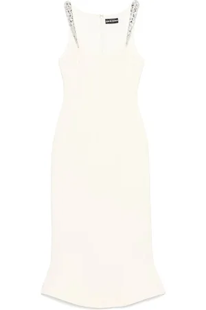 DAVID KOMA Midi Dresses, female, , Size: S Sleeveless U-Neck Almond Beige Dress