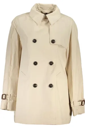 Tommy Hilfiger Trench Coats, female, , Size: XS Cotton Trenchcoat Jacket with Adjustable Cuffs