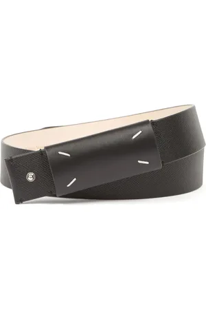 Maison Margiela Belts, male, , Size: 100 CM Leather Logo Print Belt