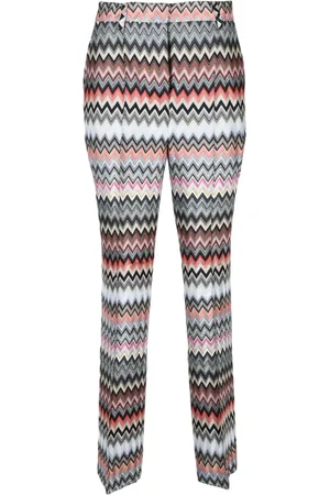 Missoni Straight Trousers, female, , Size: M Classic Knit Pants with High Waist