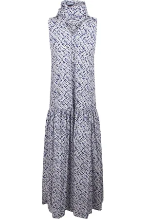 Plan C Maxi Dresses, female, , Size: 2XS Floral Print Long Dress with Bow
