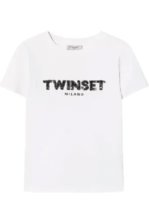 Twin-Set T-Shirts, female, , Size: XS Embroidered logo lettering T-shirt in