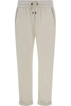 Brunello Cucinelli Sweatpants, female, , Size: XL Jewel Embellished Cotton Drawstring Pants