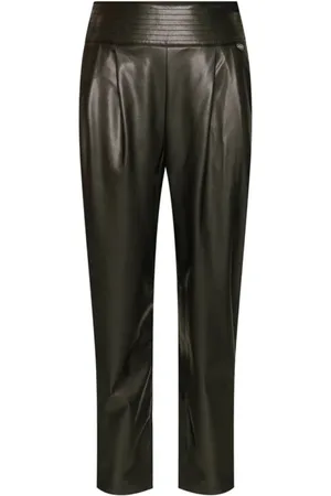 Twin-Set Cropped Trousers, female, , Size: XS Eco-leather Pants Stylish and Versatile