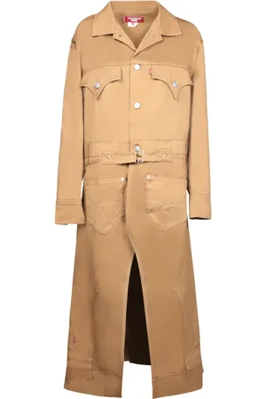 JUNYA WATANABE Single-Breasted Coats, male, , Size: M Neutral Long Utility Jacket