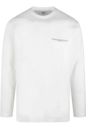 Y-3 Long Sleeve Tops, male, , Size: S Logo Long Sleeve Cotton Tee