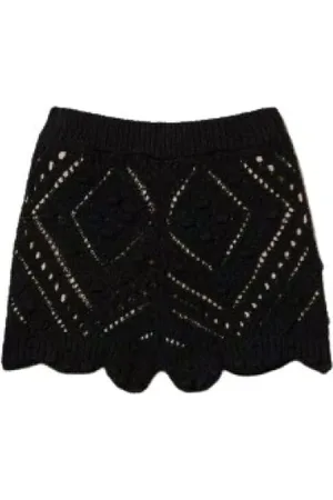 Twin-Set Short Shorts, female, , Size: XS Diamond Patterned Knit Shorts