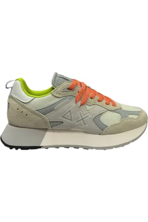 sun68 Sneakers, male, , Size: 10 US Outdoor White Sneakers with Gray Inserts