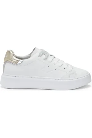 sun68 Sneakers, female, , Size: 8 US Leather Sneakers with Metallic Details