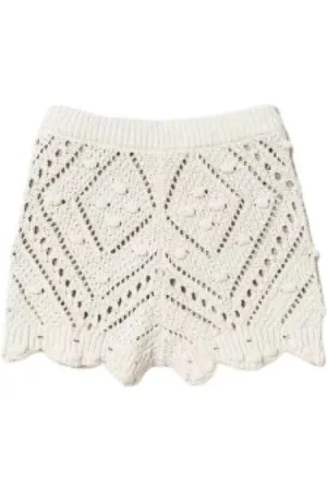 Twin-Set Short Shorts, female, , Size: S Diamond Pattern Knit Shorts