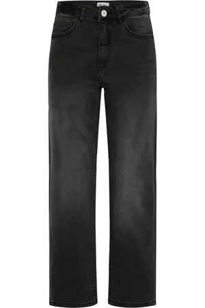 Ichi Straight Jeans, female, , Size: W25 Raven Cropped Jeans