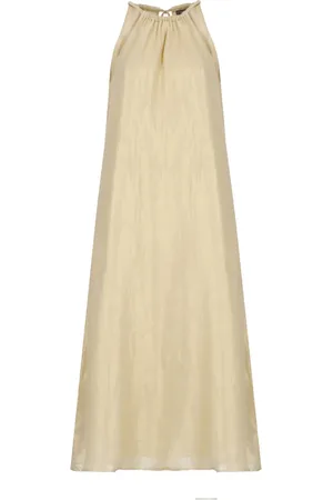 PESERICO SIGN Midi Dresses, female, , Size: XS Golden Aurea Dress with Side Pockets