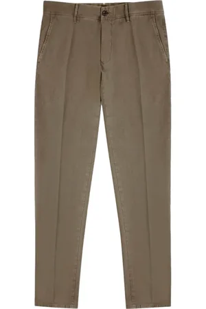 Incotex Straight Trousers, male, , Size: W32 Walnut Bicolor Twill Chino Pants