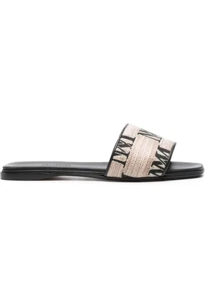 Max Mara Sliders, female, , Size: 8 US Slide Sandals with Logo Detail