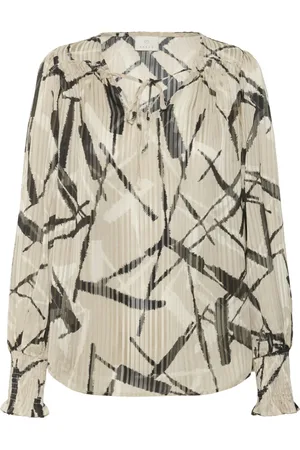 Kaffe Blouses, female, , Size: XL Abstract Print Blouse Feather /Black