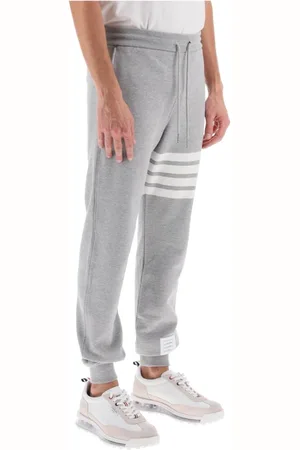 Thom Browne Sweatpants, male, , Size: M 4-Bar Joggers with Name Tag Applique