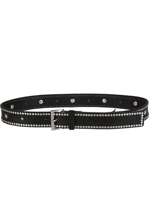 Zadig & Voltaire Belts, female, , Size: L Hammered Leather Belt with Silver Studs