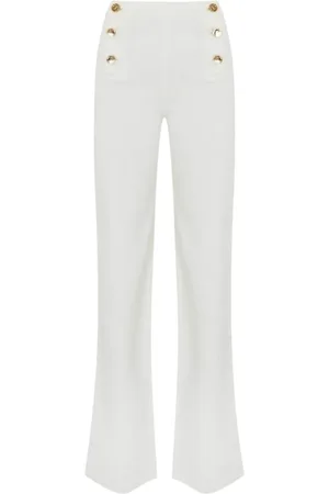 Twin-Set Wide Trousers, female, , Size: W28 Wide Leg Fit Pants with Oval T Buttons