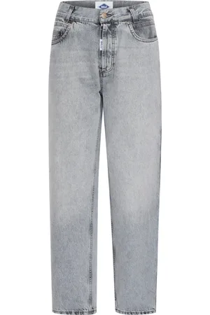 Ball Straight Jeans, female, , Size: W28 L30 High-waisted relaxed fit jeans Grey Denim