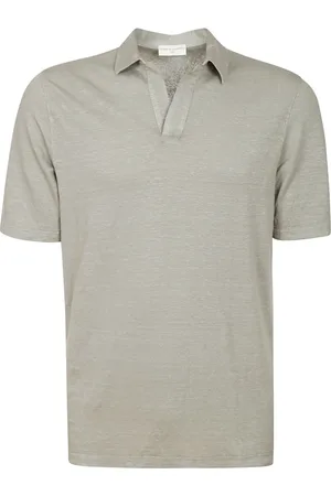 FILIPPO DE LAURENTIIS Polo Shirts, male, , Size: L Linen Half-Sleeve Polo Shirt
