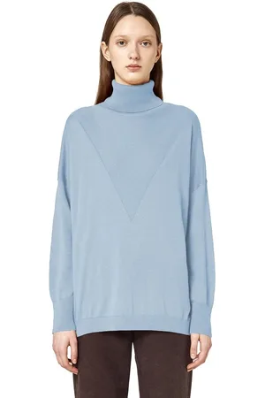 ALPHA STUDIO Turtlenecks, female, , Size: M Silk Turtleneck Sweater with Intarsia