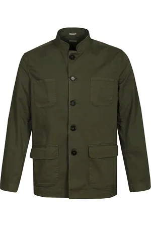 MASSIMO ALBA Light Jackets, male, , Size: S Nehru Collar Cotton Jacket with Pockets