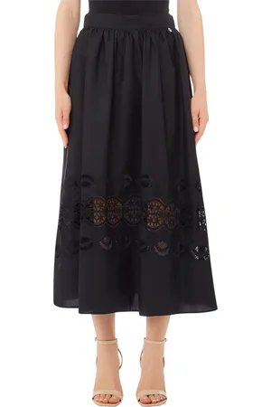 Liu Jo Midi Skirts, female, , Size: S Navy Skirt with TS Pattern