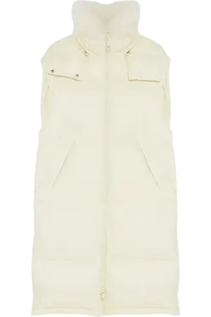 YVES SALOMON Vests, female, , Size: XL Cream Puffer Vest with Detachable Hood