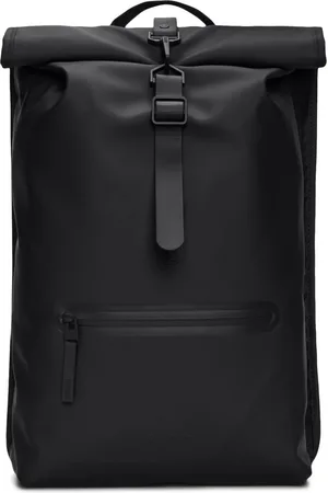 Rains Backpacks, male, , Size: ONE SIZE Rolltop Backpack with Snap Buckle Closure