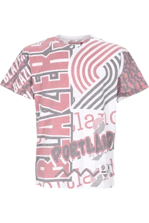 Mitchell & Ness T-Shirts, male, , Size: S NBA Jumbotron 2.0 Tee Blazers Celebration