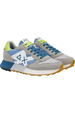 sun68 Sneakers, male, , Size: 9 US Grey Suede Sneakers with Blue Details