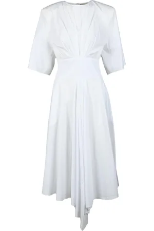 ALEXANDRE VAUTHIER Midi Dresses, female, , Size: XL Cotton Long Dress with Bell Sleeves