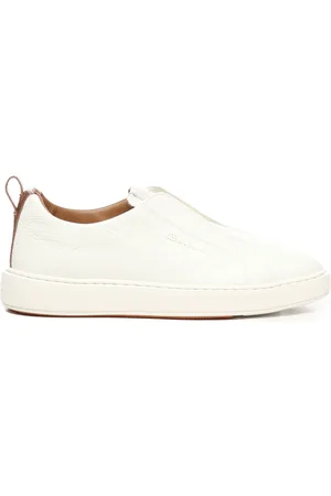 santoni Sneakers, male, , Size: 11 1/2 US Leather Slip-On Sneakers