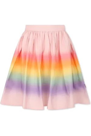 Molo Skirts, female, , Size: 4 Y Rainbow Print Pink Pleated Skirt