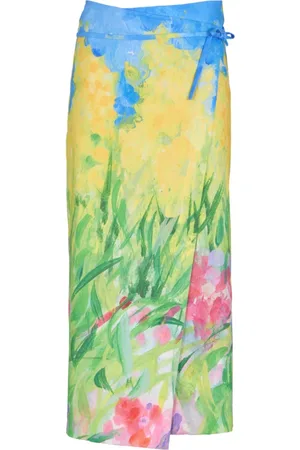 Msgm Maxi Skirts, female, , Size: 2XS Yellow Longuette Skirt