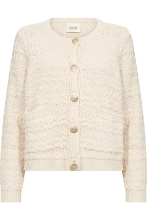 Cream Cardigans, female, , Size: M Knit Cardigan with Pockets and Buttons