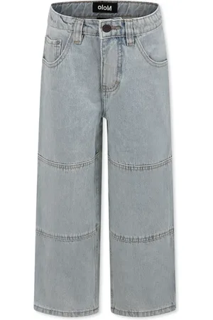 Molo Jeans, unisex, , Size: 6 Y Denim Five-Pocket Jeans with Logo Patch