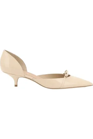Salvatore Ferragamo Pumps, female, , Size: 6 1/2 US Elegant Bow Detail Leather Pumps