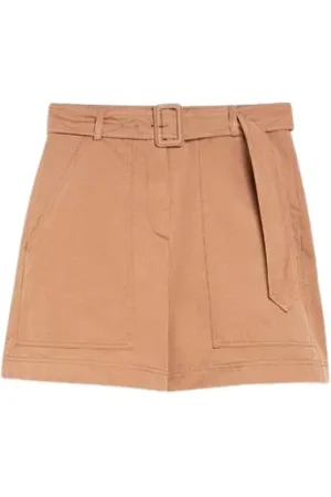 Max Mara Short Shorts, female, , Size: L Cotton and linen bermuda pants