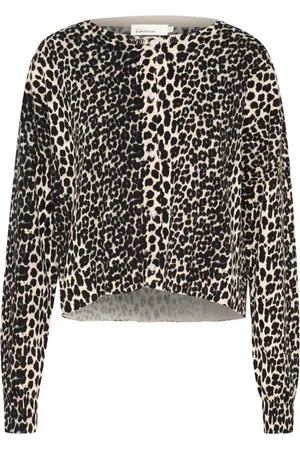 Karen by Simonsen Cardigans, female, , Size: L Leopard Print Cardigan