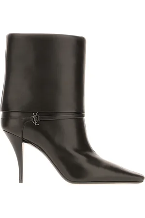 Saint Laurent Heeled Boots, female, , Size: 9 US Niki Logo Detailed Ankle Boots