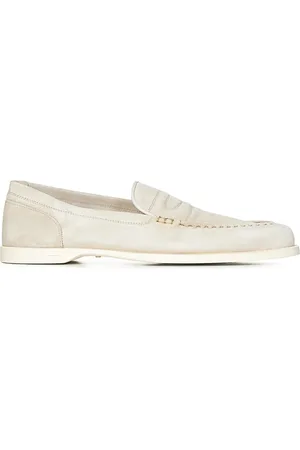 JOHN LOBB Loafers, male, , Size: 9 2/3 US Flat Sand Shoes with Flex Sole