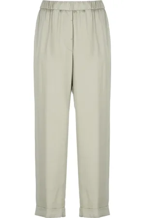 PESERICO SIGN Straight Trousers, female, , Size: M Viscose Trousers with Elastic Waist