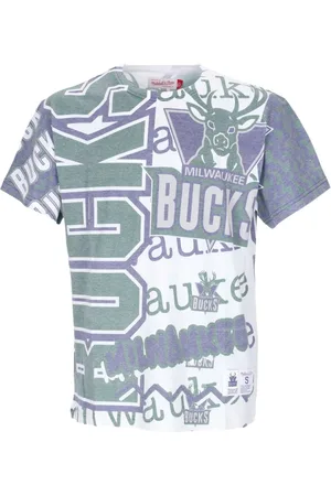 Mitchell & Ness T-Shirts, male, , Size: XL Milwaukee Bucks NBA Tee White