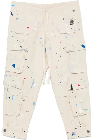 GREG LAUREN Straight Trousers, male, , Size: XL Cargo Style Drawstring Pants