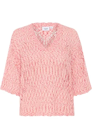 Saint Tropez V-neck Knitwear, female, , Size: 2XL Kimberleysz Pullover Knitwear Poinciana