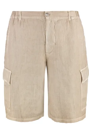 120% Lino Casual Shorts, male, , Size: XL Linen Bermuda Shorts with Back Pocket